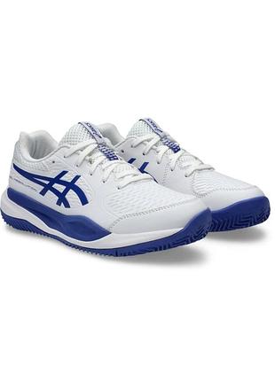 Кроссовки детские asics gel-resolution x gs clay wite/dark cobalt большой теннис грунт