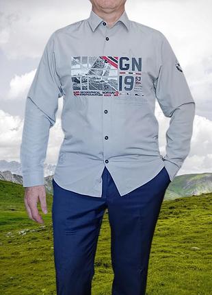 Чоловіча сорочка з довгим рукавом від відомого бренду geographical norway.