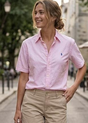 Рожева сорочка з коротким рукавом ralph lauren