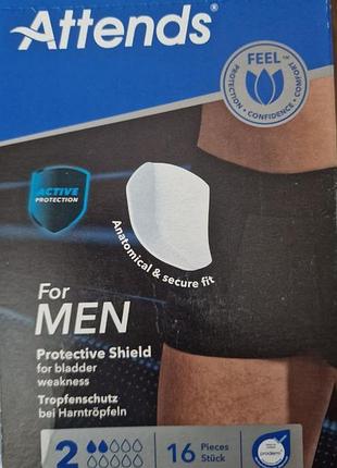 Attends for men protective shield 2 (15шт.) прокладки мужские