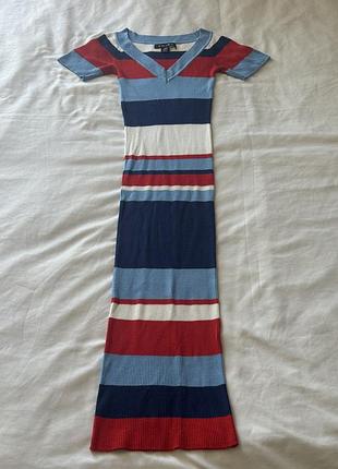 Облягаюча трикотажна сукня amisu смугаста, xs (34)