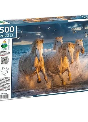 Пазл класичний "білі коні" 84818, 500 елементів