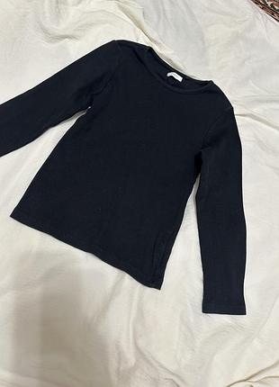 Чорний лонгслів в рубчик  бренду  h&m