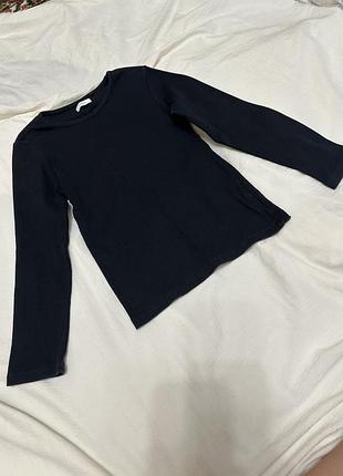 Чорний лонгслів в рубчик  бренду  h&m 3