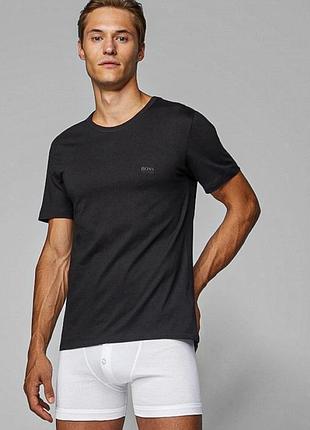 Футболка hugo boss базовая чёрная котоновая мужская хлопковая