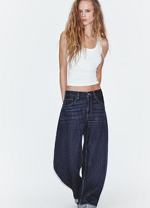 Джинси barrel folded с закотами від zara, 34р, оригінал