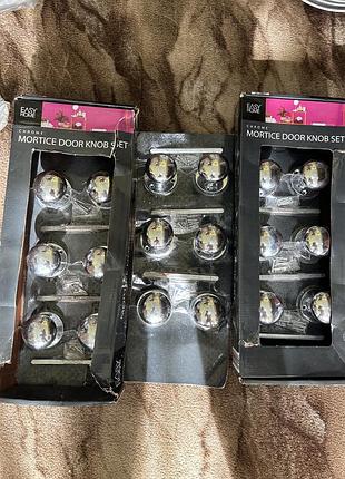 Нові хромовані дверні ручки easy home chrome mortice door knob set (9 пар)