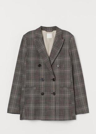 Двубортный женственный пиджак в клетку h&amp;m
