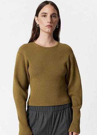 & other stories rib-knit top • джемпер в рубчик • хаки • xs/s