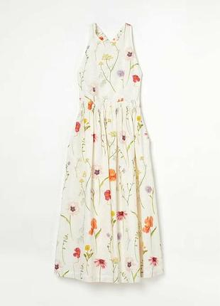 Ефектна сукня h&amp;m a meadow of wildflowers льон/бавовна, eur 44