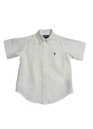 Рубашка на мальчика ralph lauren белая из льна