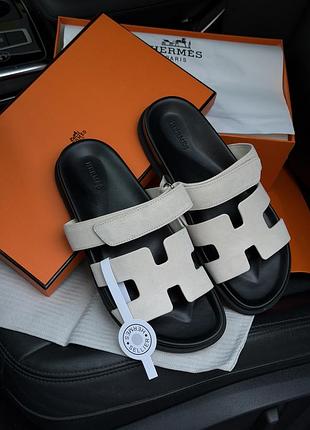 Замшеві жіночі брендові сандалі chypre sandals suede light beige/black