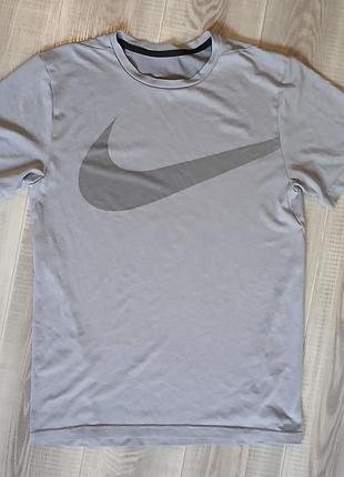 Оригінальна футболка nike big swoosh dri-fit / сіра футболка найк з великим логотипом