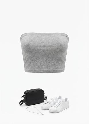 Женский серый топ / бандо boohoo basics uk 6