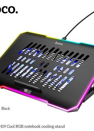 Куллер для ноутбука hoco cool rgb notebook cooling stand dh19 |360x255x28mm, 17", 2usb, 10 rgb modes|