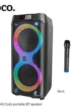 Акустика-караоке hoco cody portable bt speaker ds41 |bt5.0, tws, aux/usb/tf/fm, 40w|