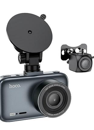 Видеорегистратор hoco driving recorder with 3-inch display (with rear camera) dv6 |1080p/30fps front, 720p rear, g sessor|