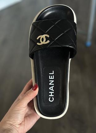 Шльопанці chanel чорні, нові, made in italy, 27 см