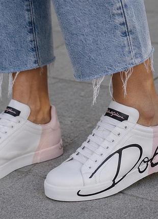 Кросівки шкіряні dolce & gabbana