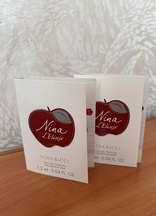 Пробник жіночої парфумованої води nina ricci l’elixir преміум люкс елітна ніна річі еліксир 1,2 мл