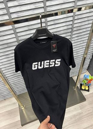 Футболка guess big logo чорна чоловіча