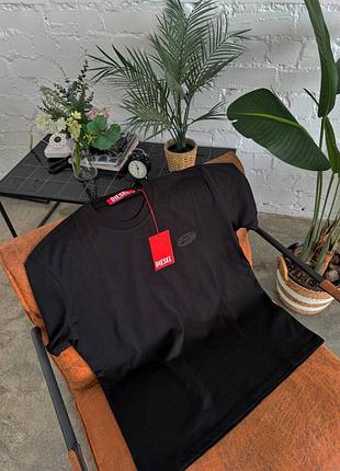 Футболка diesel t-just black черная мужская