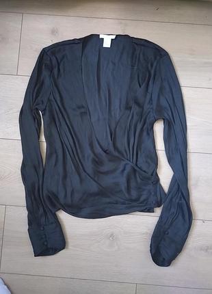 Блуза на запах чорна h&m