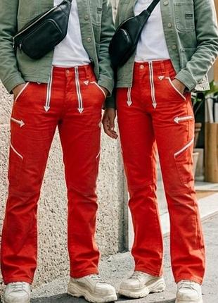 🔥 яскраві червоні штани gas workwear — 🔥 uniseks 
gorpcore / streetwear