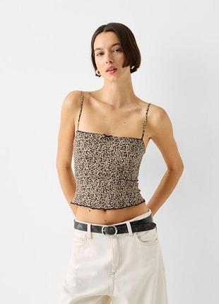 Трендовый леопардовый топ bershka