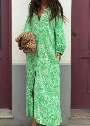 Отличное платье миди из вискозы с карманами р.s. zara