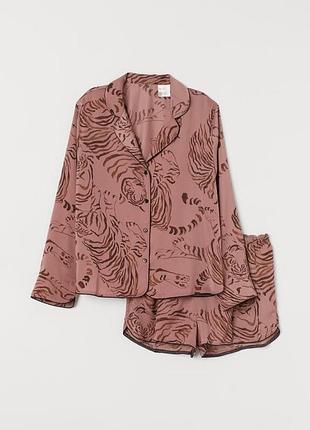 Сатиновая пижама р.s h&amp;m
