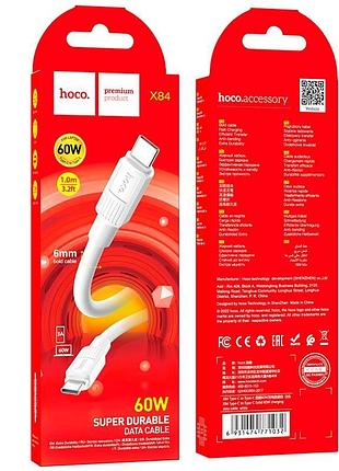 Кабель hoco type-c to type-c solid charging data cable x84 |1m, 60w, 3a| 3