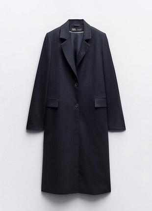 Zara синє пальто в смужку розмір s 2171/533