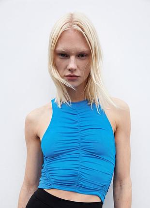 Майка zara с рюшами l