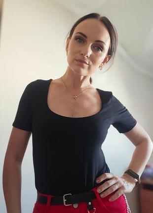 Черное боди h&amp;m с коротким рукавом, размер m