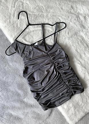 Сіра майка з драпуванням h&m