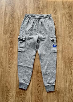 Спортивні штани nike court fleece cargo s с сірі карго на манжетах