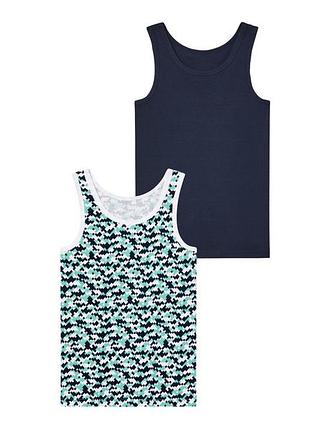 Майка натільна набір 2 шт. для хлопчика pepperts ecoprint 457358 158-164 см (12-14 years) різнобарвний