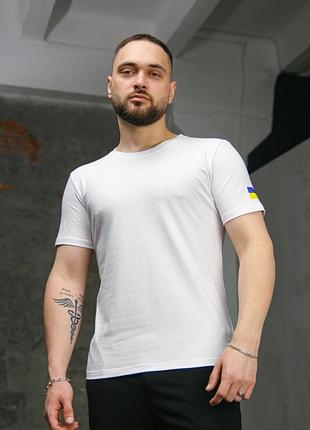 Повсякденна біла бавовняна футболка intruder з прапором на плечі