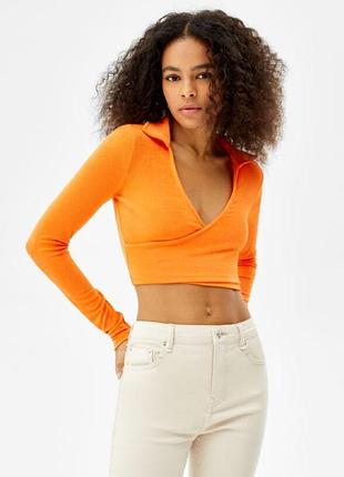 Топ женский l с длинным рукавом bershka