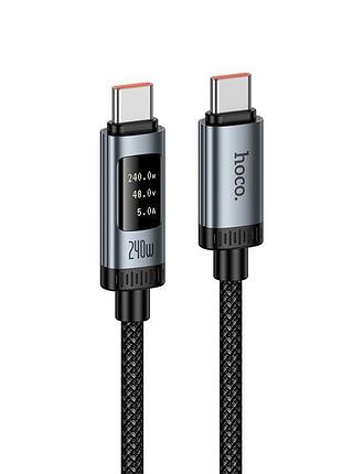 Кабель hoco type-c to type-c lord digital display charging data cable u148 |1.2m, 5a, 240w|