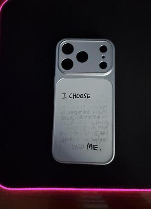 Чохол для iphone сріблястий із принтом i choose me