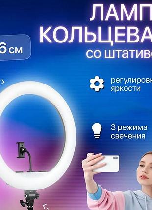 Кольцевая лампа 26 см, лампа для тик тока tiktok, селфи лампа с держателем для телефона