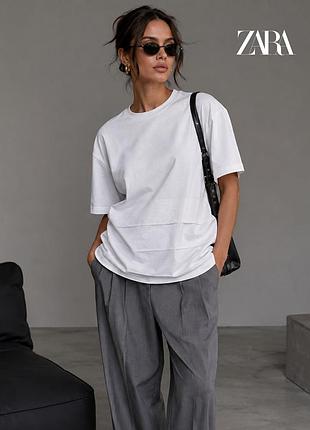 Нова біла трьошарова базова футбока zara s