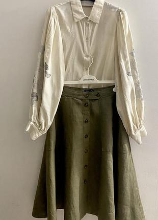 Ralph lauren ⚜️ міді спідниця 100% льон лляна