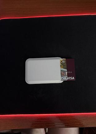 Магнітний гаманець картхолдер magsafe для iphone білий шкіряний