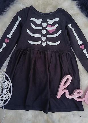 Сукня для дівчинки скелет хеллоуїн halloween довгий рукав h&m