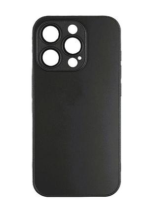 Чехол-накладка стеклянный матовый с защитой камеры matte ag-glass apple iphone 14 max black