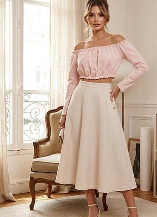 Элегантный нюдово розовый топ бренда new look✨ 
полуобхват груди- 41(62) см; 
длина изделия-26 см;
длина рукава 3/4 -46 см ;