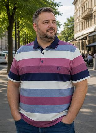 Мужское поло ot-thomas увеличены размеры батал, поло в полоску мужское, футболка поло с воротником на пуговицах